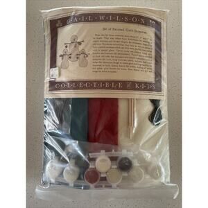 gail wilson collectible kits set (3) of painted cloth snowmen